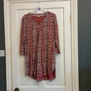 Elegant Red and Gray Women's Tunic